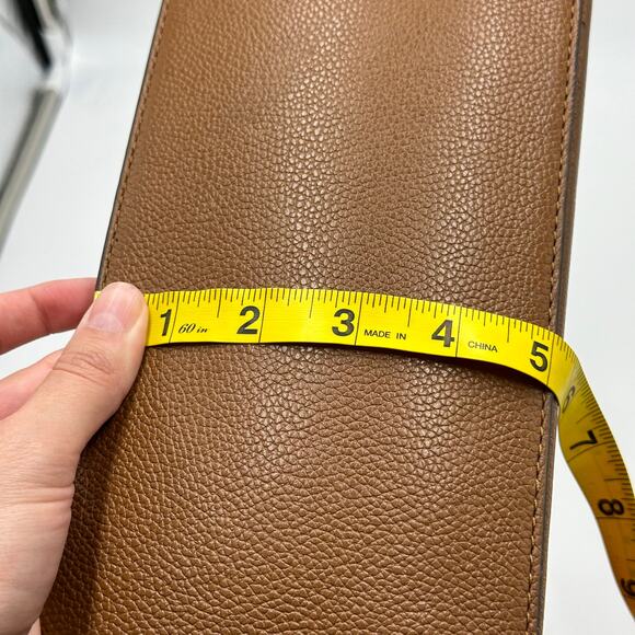 Michael Kors Karson Camel Brown Pebbled Leather Carry All Tote Bag Luggage Large - Picture 13 of 16